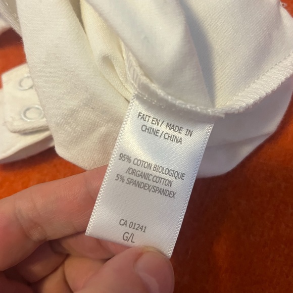 White eco-friendly organic cotton open back long sleeve bodysuit NWT - Picture 8 of 11